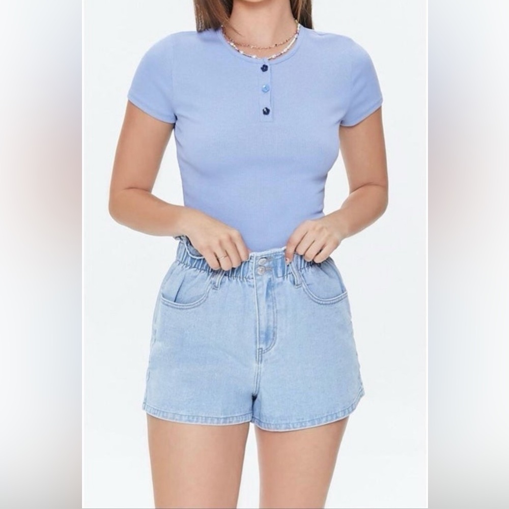 Forever 21 Women’s Denim Shorts.Paper Bag Waist